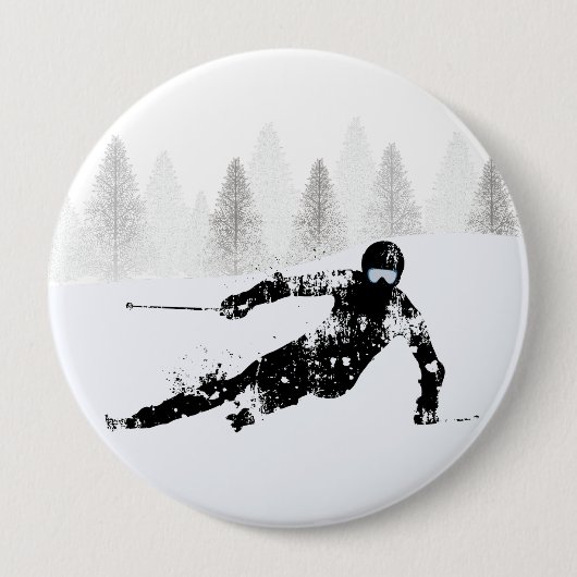 Pro Skier, Ski Snowboard Ronde Button 4,0 Cm (Voorkant)