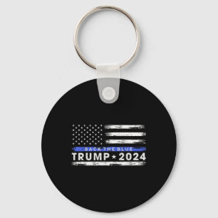 Pro Trump 2024 Back The Blue Thin Blue Line Sleutelhanger