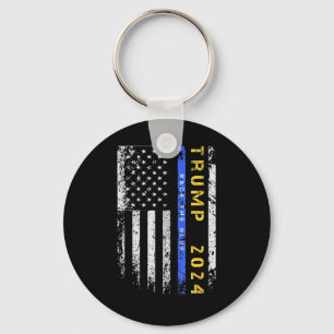 Pro Trump 47 2024 Back The Blue Thin Blue Line Ame Sleutelhanger