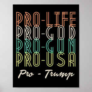Pro Trump Leven God Wapens Republikein Poster