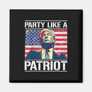 Pro Trump Party Als een Patriot 4 juli Indepen Magneet