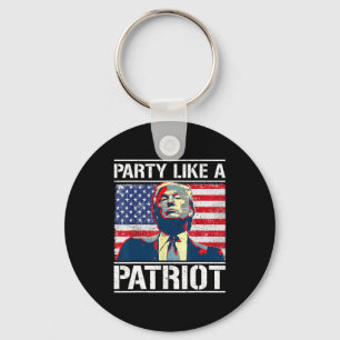 Pro Trump Party Als een Patriot 4 juli Indepen Sleutelhanger