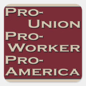 Pro-Union 1940's Style Design Vierkante Sticker (Voorkant)