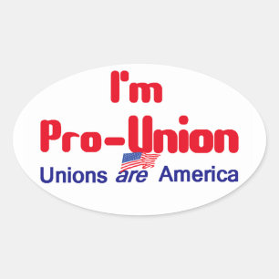 Pro-Union-Sticker Ovale Sticker