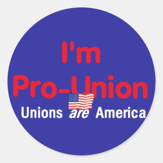 Pro-Union-Sticker Ronde Sticker (Voorkant)