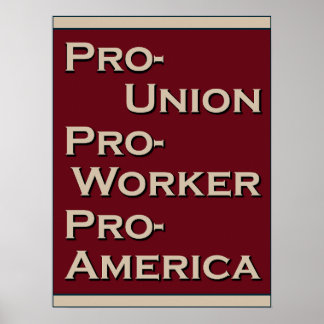 Pro-vakbond 1940's ontwerp poster