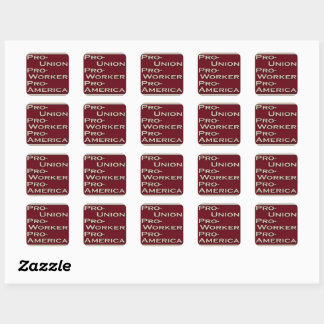 Pro-vakbond ontwerp in stijl van de jaren 40 vierkante sticker