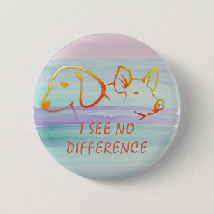 Pro Vegan Go Vegan Vegetarian Activist Waterverf Ronde Button 5,7 Cm