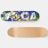 Pro Voca Design White Skatedeck Skateboard (Horizontaal)