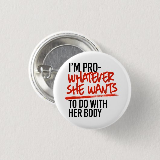 Pro wat ze maar wil ronde button 3,2 cm (Voorkant /achterkant)