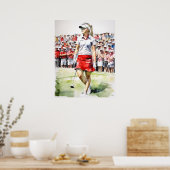 Pro Woman Golfer - Golf Art Print (Keuken)