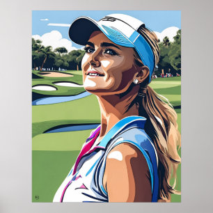 Pro Woman Golfer - Golf Art Print