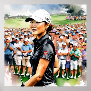 Pro Woman Golfer - Golf Art Print