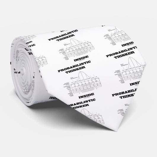 Probabilistische Thinker Inside (Bell Curve Humor) Stropdas (Opgerold)