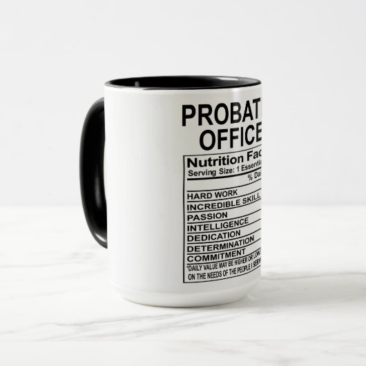 Probability Officer Nutrition Facts Mok (Voorkant links)