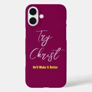Probeer Christus - Hij zal het tot betere wijn mak iPhone 16 Plus Hoesje