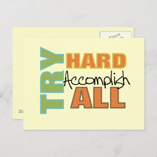 Probeer hard Alles voltooien Briefkaart (Voorkant / Achterkant)