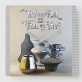 Probeer het maar niet, maar probeer niet stijlvol  vierkante klok