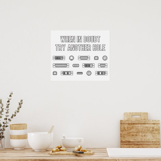 Probeer in twijfel een andere computer Port Hole Poster (Keuken)