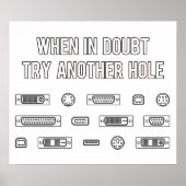 Probeer in twijfel een andere computer Port Hole Poster (Voorkant)