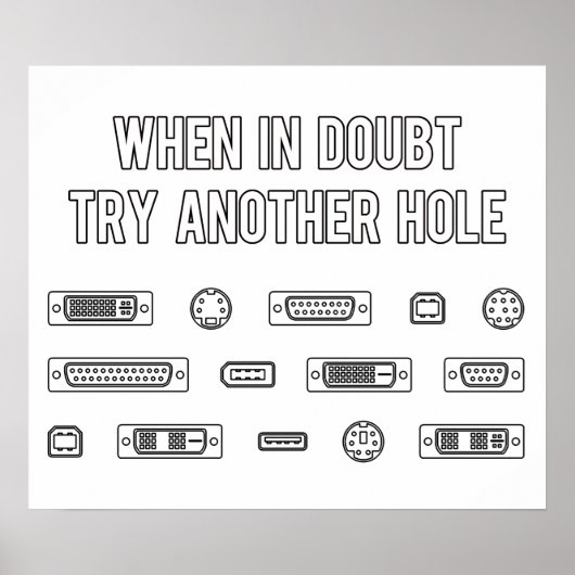 Probeer in twijfel een andere computer Port Hole Poster (Voorkant)
