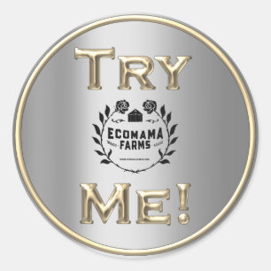 Probeer Koffie Logo Gold SilverTester Sample Conta Ronde Sticker