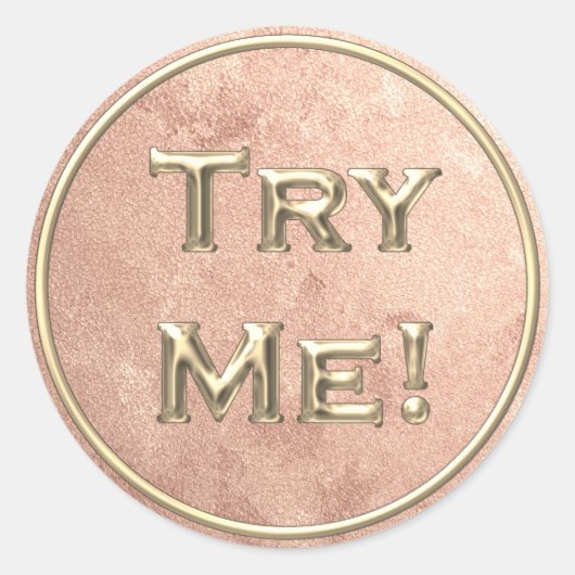 Probeer me gouden neushoorntje - Tester Sample Con Ronde Sticker (Voorkant)