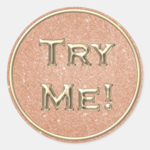 Probeer me gouden perzik blush tester monster cont ronde sticker