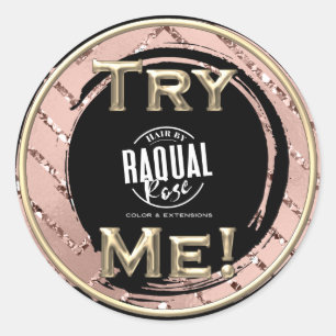 Probeer me Logo Roos GoldTester Sample Container Ronde Sticker