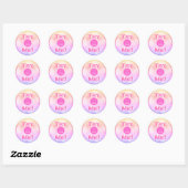 Probeer me Logo Tester Sample Holografroze Pastel Ronde Sticker (Vel)