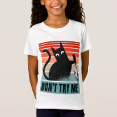 Probeer me niet, Moody Cat met mes Invitation T-shirt (Voorkant)