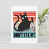 Probeer me niet, Moody Kat met mes Kaart (Staand voorkant)