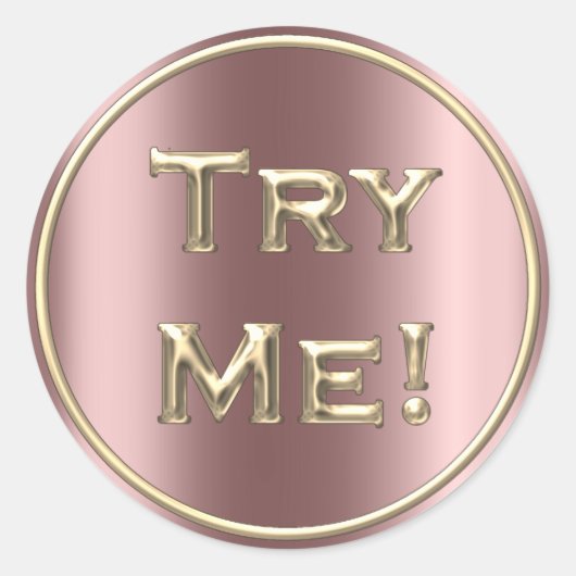 Probeer me Roos Gold Blush Tester Sample Container Ronde Sticker (Voorkant)