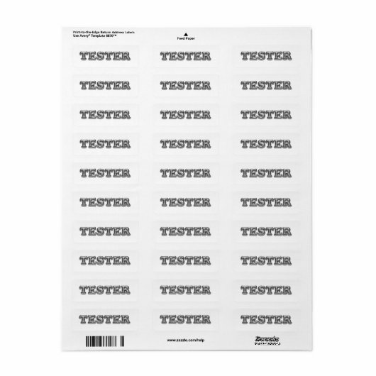 Probeer me Witte Grijze 3D-tester Steekproef Conta Etiket (Full Sheet)