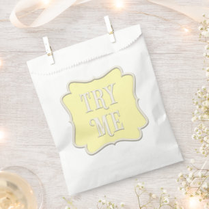 "Probeer me" Wonderland Tea Party Pastel Yellow Bedankzakje