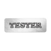 Probeer me zilvergrijs 3D tester monster container Etiket (Voorkant)