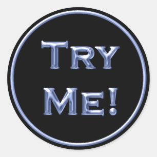 Probeer me Zwart Blauw Meetapparaat voor de Ronde Sticker