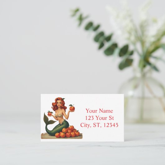 Probeer Mijn Perziken Zeemeermin Thunder_Cove Visitekaartje (Staand voorkant)