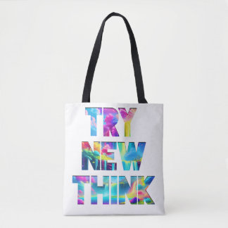 PROBEER NIEUW DENK – Motivatie Quote Bag Design Draagtas