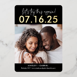 Probeer Opnieuw REAL FOIL Save The Date Kaart