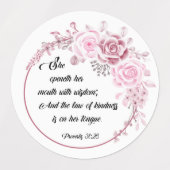 Proberbs31.26 stickers, op geloof gebaseerde stick labels (Design 1)