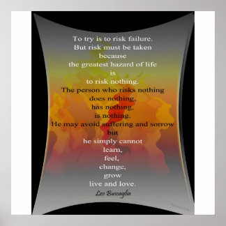 Proberen is een risico op falen poster