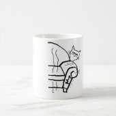 Proberen om de nagels van de kat te knippen - Grap Koffiemok (Center)
