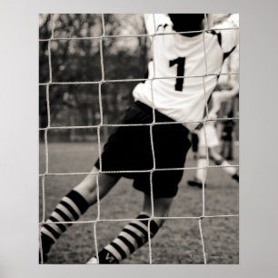 Proberen om het team te beschermen met het net in poster