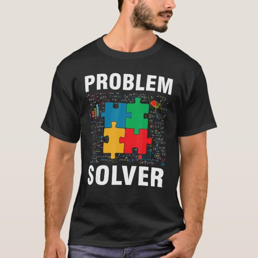 Probleem Solver Jigzaag Puzzles Wiskunde T-shirt (Voorkant)