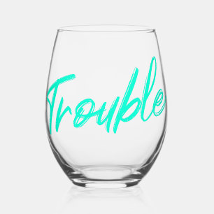 Probleem Teal Script Wijnglas Zonder Voet