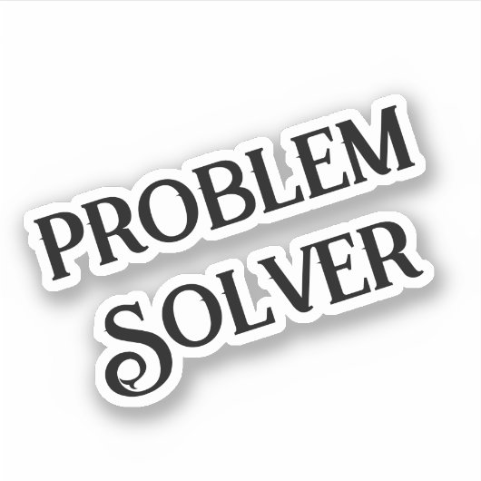 Probleemoplosser Button zwart wit Sticker (Voorkant)