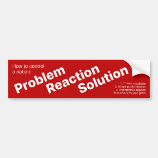 Probleemreactieoplossing (de Hegelische dialectisc Bumpersticker