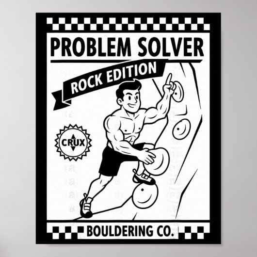 Problem Solver Rock Edition Klimmuur Plezier Poster (Voorkant)