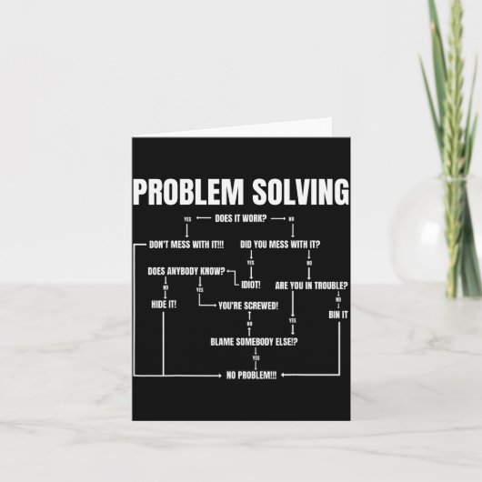 Problem Solving Chart Geek Nerd Computer Programme Kaart (Voorkant)